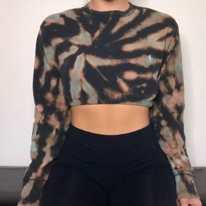 🔥 POLO RALPH LAUREN Custom Tie Dye Crop Top M/L